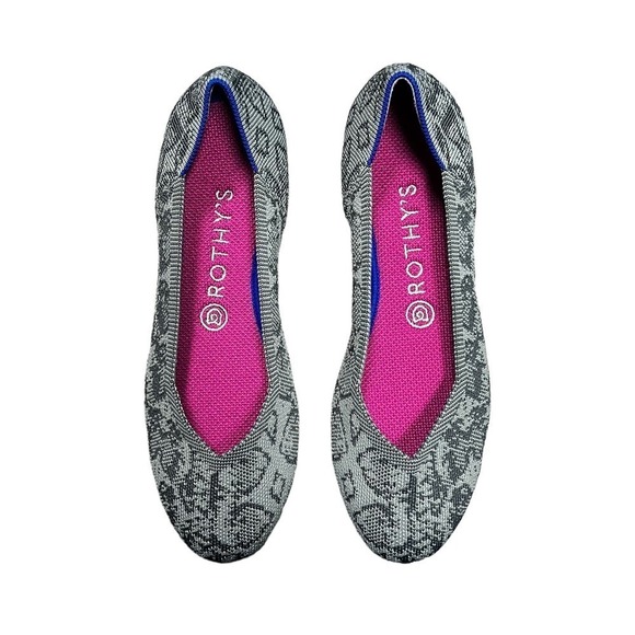Rothy’s Rare Grey Stone Snake Flat Women’s Size 8.5‎ - Picture 1 of 7